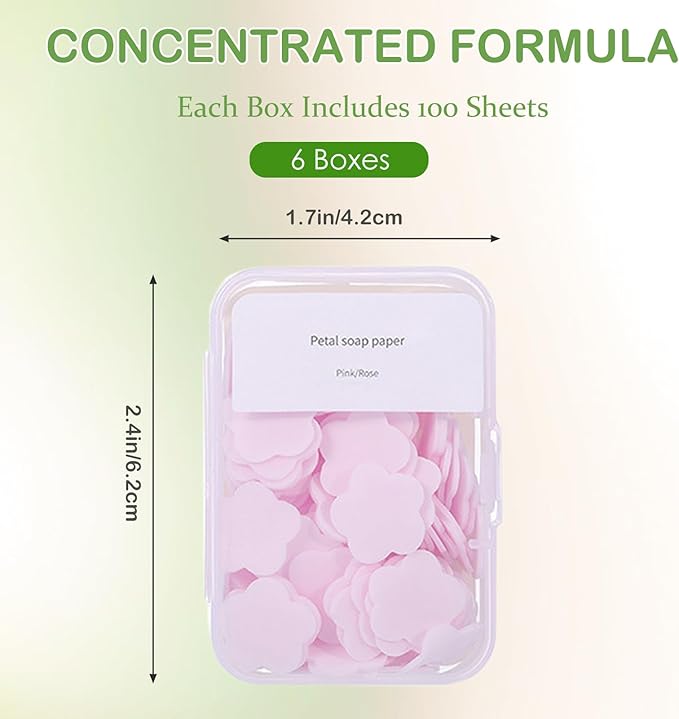 600PCS Portable Mini Soap Sheets – Scented Disposable Hand Washing Paper, Travel-Friendly & Water-Soluble Soap for Camping, Hiking & Outdoor Use
