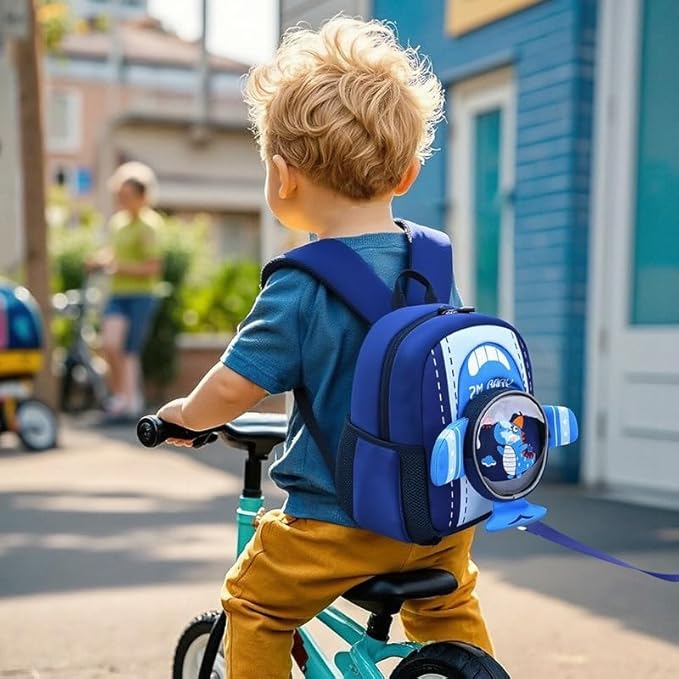 Padgene Toddler Harness Backpacks Safety Leash Kids Anti Lost Kindergarten Preschool Backpack Neoprene Lightweight Animal Schoolbag 3D Cartoon Dinasour Mini Travel Bag for Boys Girls