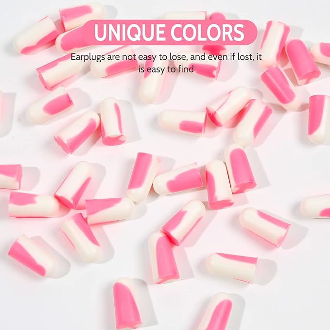 LYSIAN Ultra Soft Foam Ear Plugs for Sleeping Noise Cancelling -5 Pairs, 38dB Earplugs for Sleep, Work, Snoring and Shooting (Pink/White)