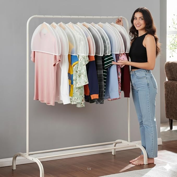 Shoulder Covers Plastic Hanger Covers for Clothes (Set of 12) Closet Clothes Protectors Breathable Clear Jacket Cover with 2" Gusset for Suit, Coat, Jackets, Blouses, Dress - 24'' x12" x2''/12 Pack