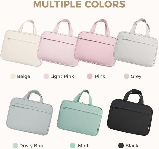 Toiletry Bag For women,Portable Hanging Organizer,4 Leakproof Compartment for full-sized Conditioner, Brushes Set, Makeup Accessories,Visible and easy to access.M-beige