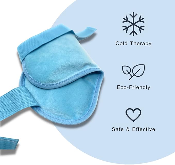 Solayman’s Reusable Gel Eye Mask – Hot & Cold Therapy Eye Ice Pack with Soft Fleece Cover for Puffy Eyes, Dark Circles, Migraines, Stress & Headache Relief – Cooling Compress Eye Mask (Blue)