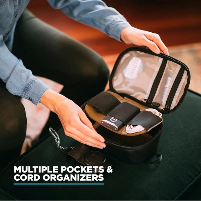 NOMATIC McKinnon Tech Organizer - Electronics Organizer for Travel Essentials - Cable Organizer Bag and Tech Pouch - Versatile Travel Case and Storage Bag for Camera Gear (Black)