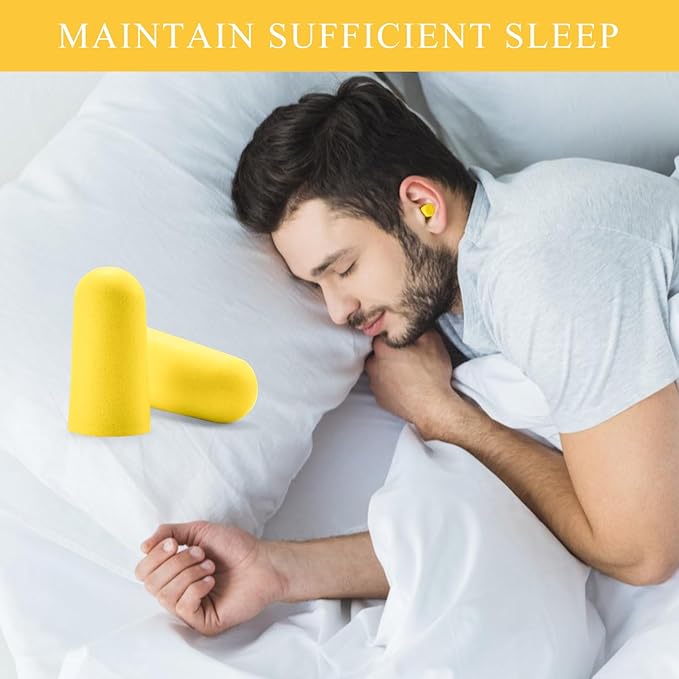 30Pair Soft Foam EarPlugs, 32dB Disposable Sound Blocking Noise Cancelling Ear Plugs for Concerts Loud Music/Shooting Guns/Work Construction, Hearing Safety Protection (Yellow)