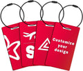 4PCS Personalized Luggage Tags for Travel Durable Aluminium Luggage Tags for Suitcases Custom Bag Tags for Backpacks Heavy Duty Personalized Name Tags for Birthday Gifts(Small,Red)