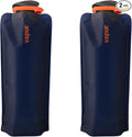 Vapur Collapsible Water Bottle With Carabiner, Compact Bottle Folds Flat For Hydration On The Go, Ideal for Traveling, Hiking or Camping, 23 Ounce, Night Blue, Pack of 2