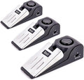 Door Stop Alarm, Door Stopper with 120DB Security Alarm, Floor Wedge Doorstop for Travel Apartment Home House (Pack of 3)
