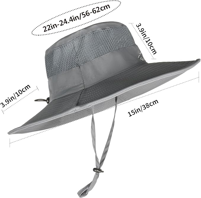 Sun Hats for Men Women Fishing Hat UPF 50+ Breathable Wide Brim Summer UV Protection Hat