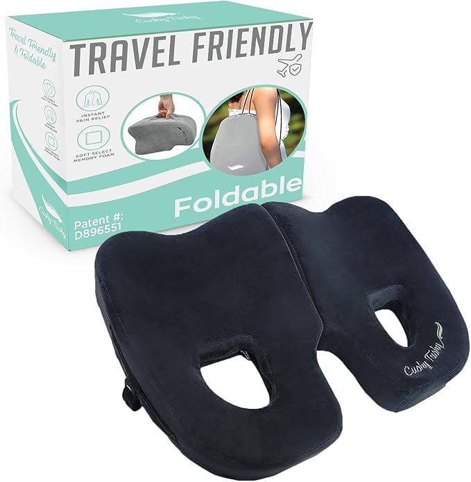 Premium Foldable Piriformis Cushion - Piriformis Pain and Sciatic Pain Relief Cushion - for Home & Office Use, Perfect for Travel or Driving - Piriformis Cushion