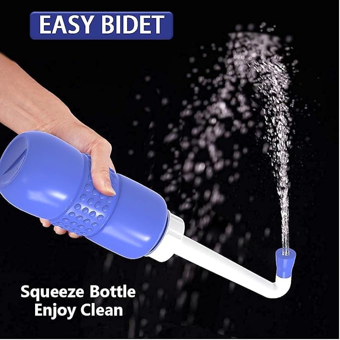 2PCS-Pack Portable Bidet for Toilet - 450ml Travel Bidet - 15oz Handheld Personal Bidet Empty Bottle - Childbirth Cleaner -for Outdoor,Camping,Travling,Driver,Personal Hygiene -with Storage Bag