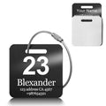 Customized Stainless Steel Luggage Tags: Personalize Your Suitcases, Backpacks, and Bags with Your Text - Custom Initial Text Name ID,Number(4 Pack)