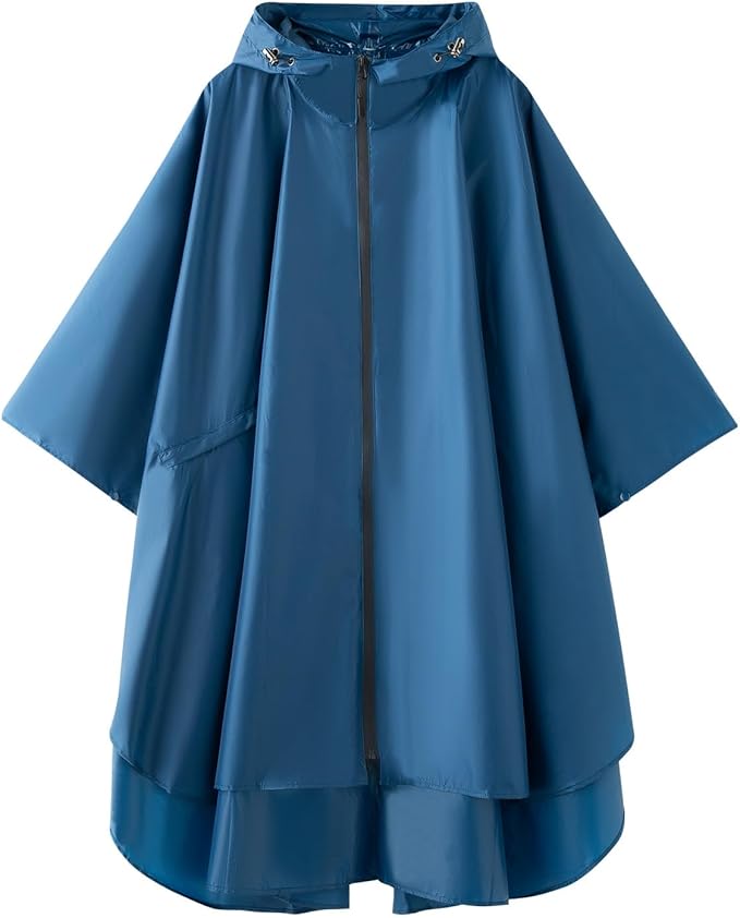Cloak raincoat Unisex poncho Adult hooded men and women with pockets Mountaineering hiking rainstorm prevention