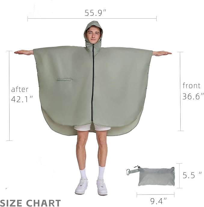 Cloak raincoat Unisex poncho Adult hooded men and women with pockets Mountaineering hiking rainstorm prevention