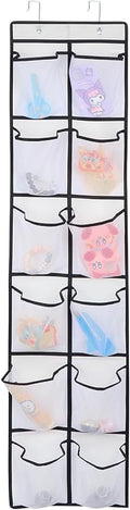12 Large Pockets Over The Door Hanging Shoe Organizer, White
