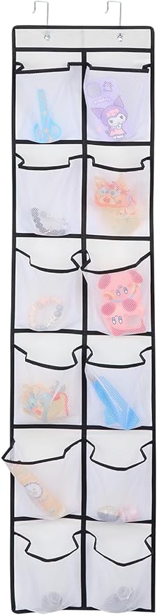 12 Large Pockets Over The Door Hanging Shoe Organizer, White