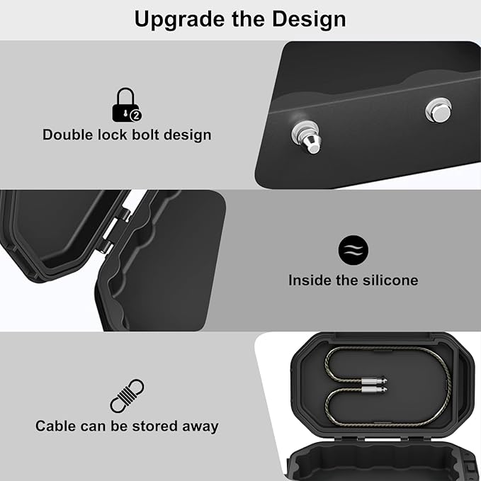 Portable Safe Box, Travel Safe Lock Box with Code, 4 Digit Combination Lock Waterproof Anti-Theft Lock Box with Removable Chain, Portable Lockbox for Beach Outdoor Dorm Hotel Home Car