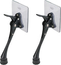 One-Touch Doorstop Adhesive Bracket (Black, 6inch x 2pack)