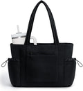 ECOHUB Tote Bag for Women, Work Tote Bags with Laptop Compartment, Large Corduroy Tote Bag with Stanley Cup Holder