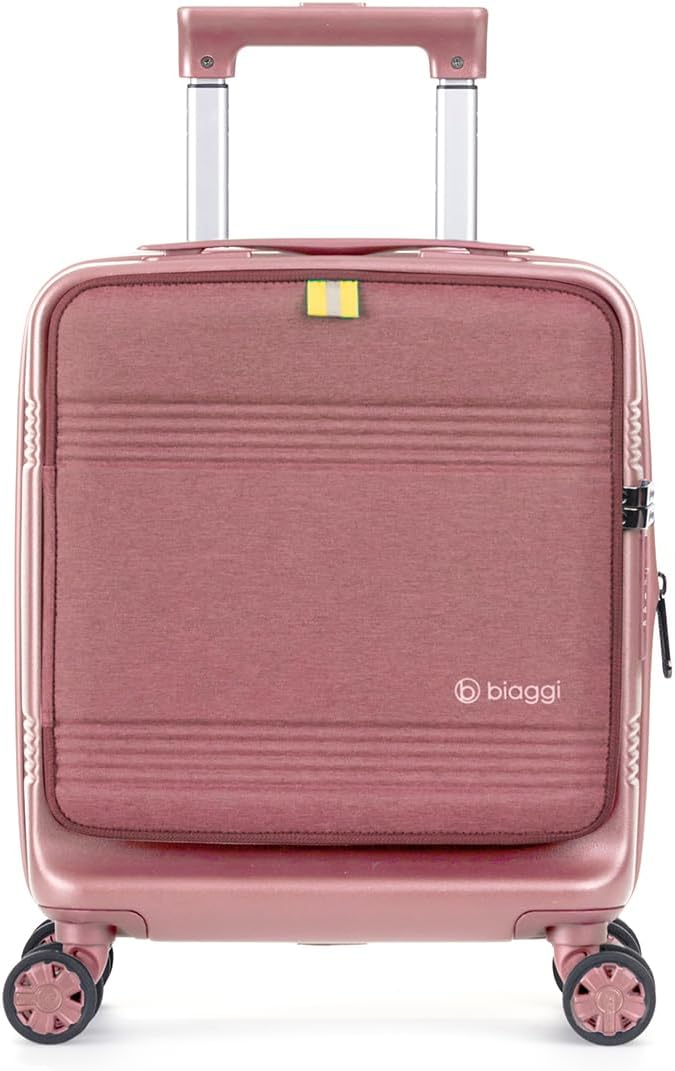 biaggi Runway Hybrid Expandable Underseat Carry-On – Lightweight TSA-Approved Polycarbonate Travel Bag, Perfect for Getaways & Long Weekends (Expandable Underseater, Pink)