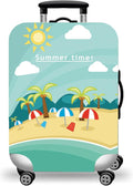 WUJIAONIAO Travel Luggage Cover Baggage Suitcase Cover Protector Skins 18-32 Inch (Beach, M (for 22-24 inch luggage))