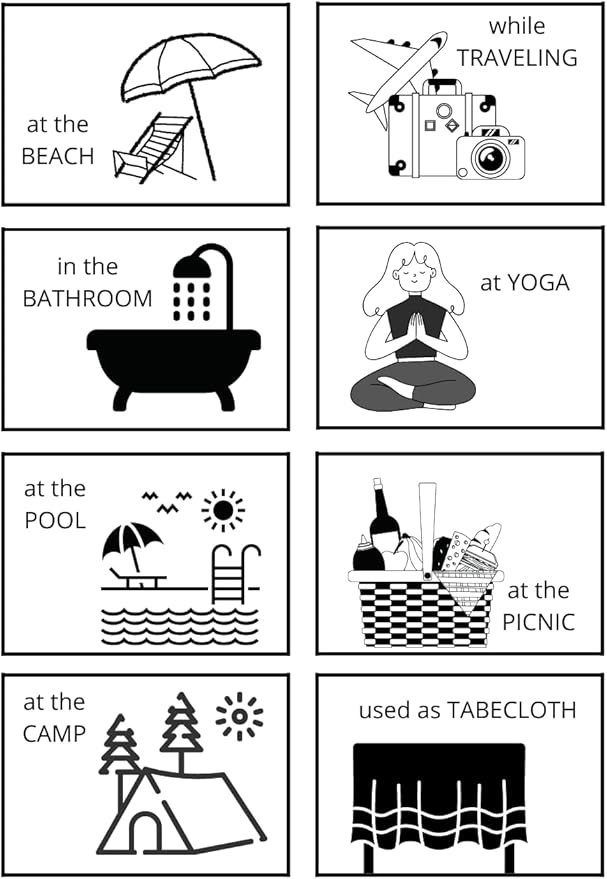 Turkish Beach Towel - 40x71 Inch Oversized Sand Resistant Prewashed Cotton Towel - Quick Drying, Compact, Lightweight for Beach, Bath, Pool, Gym, Yoga