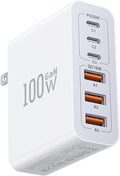 USB C Wall Charger Block,100W GaN 6-Port QC+PD3.0 Charging Station Type C Fast Chargers Plug Brick Portable Cube Hub Multiport Power Adapter for iPhone16/15/14 Pro Galaxy S25 Ultra2 AirPods4 Watch10