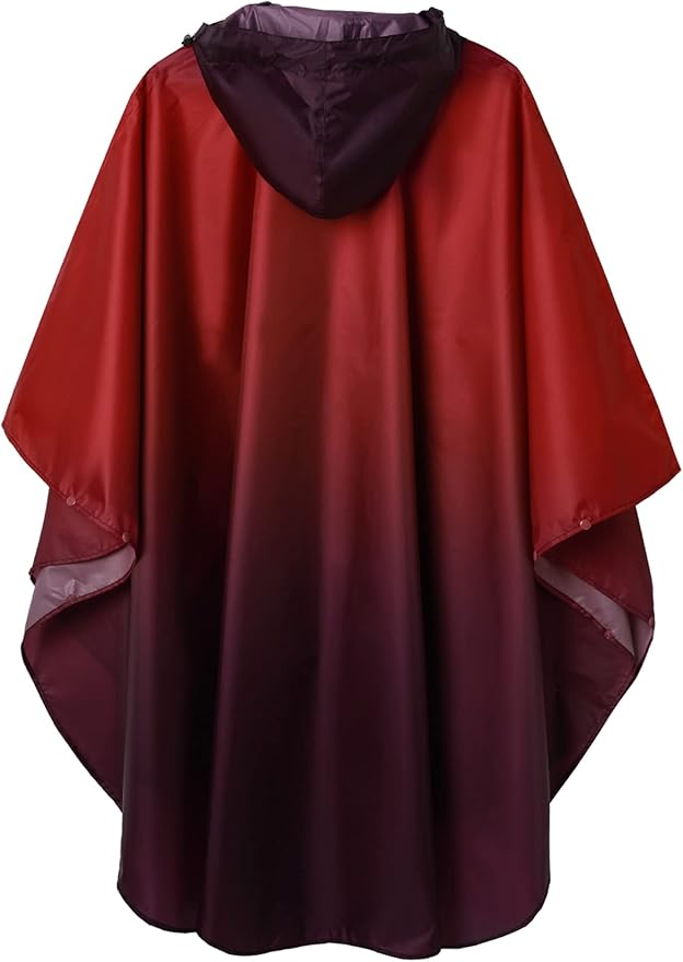 SaphiRose Rain Poncho Jacket Coat Hooded for Adults with Pockets