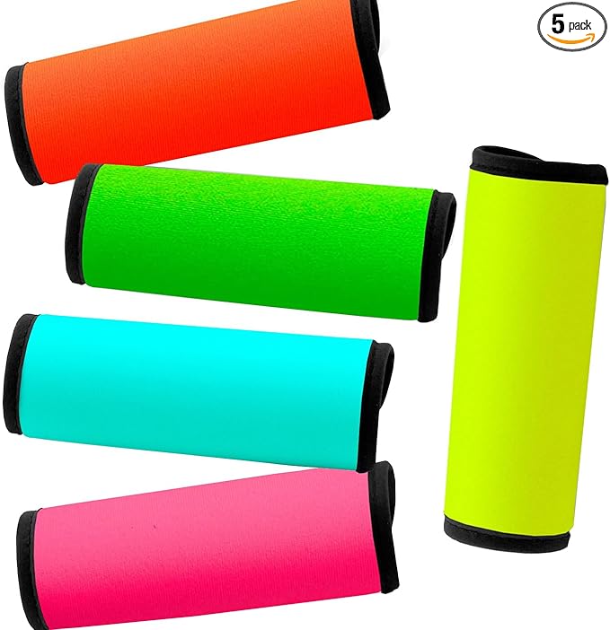 Neoprene Luggage Handle Wraps for Traveling Bright Color Luggage Tags|Handle Wraps|Handle Covers (5 Colors)