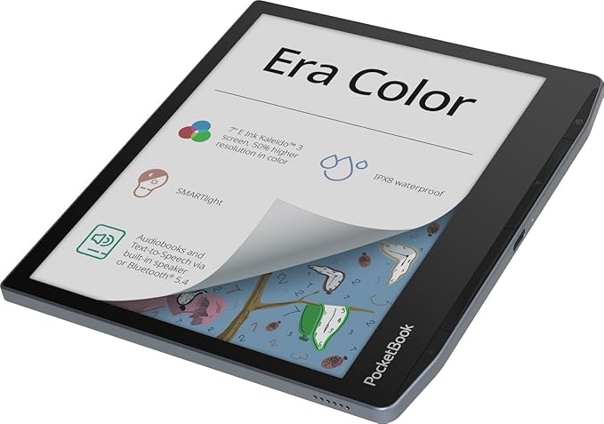 PocketBook Era Color E-Reader | Eye-Friendly 7'' E-Ink Kaleido 3 Touch-Screen | Audio-Book & E-Book Reader | Waterproof | Text-to-Speech Function | Built-in Speaker | WiFi & Bluetooth | Stormy Sea