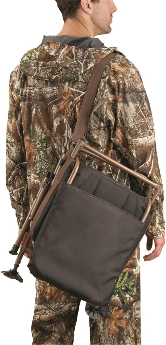Guide Gear Huntrite 360 Swivel Hunting Blind Chair, 300 Pound Capacity, Folding, Lightweight, Portable, Padded Cushion Hunting Seat, Hunt Gear and Equipment, Black