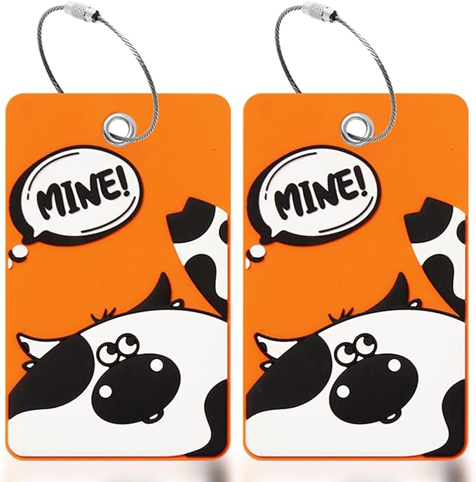 2PCS 2303 Bright Silicone Luggage tag (Orange)