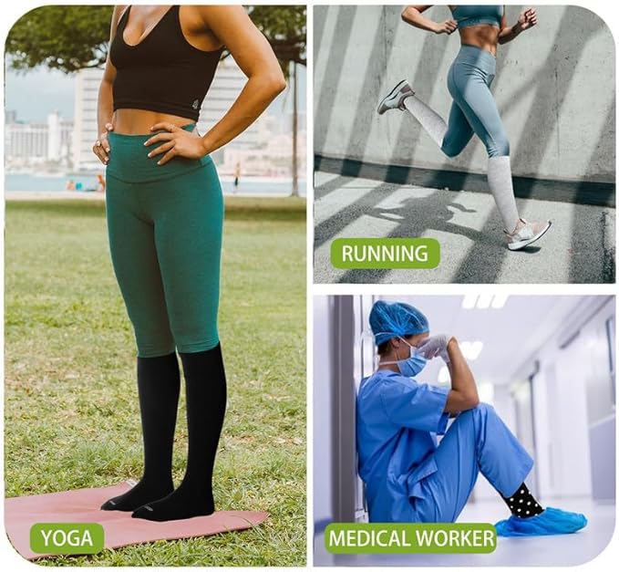 LEVSOX Compression Socks for Pregnant Women 20-30 mmHg Knee High Cute Funny Mens Supports Socks for Nurses, Medical, Travel