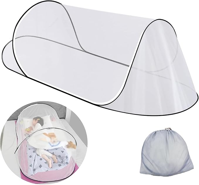 SuperDen Pop Up Mosquito Net, Foldable Mosquito Net Tent for Bed Camping Travel Patio,Portable Mosquito Tent Pop Up Outdoor (1 PCS)