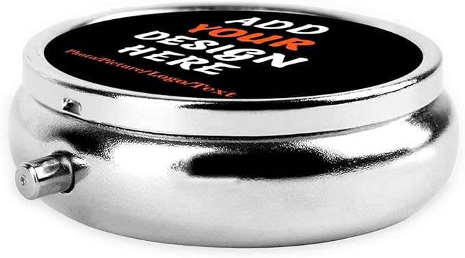 Custom Round Pill Case, Personalized Name/Photo Decor Travel Jewelry Organizer Container Medicine Vitamin Pill case - 3 Compartment