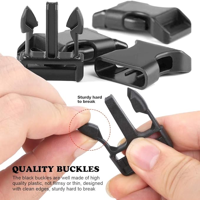 YGDZ 1 Inch Plastic Buckles, 80 Side Release Strap Buckles and Slides Parachute Buckles for DIY Backpack Luggage Strap