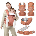 BabbleRoo Grow Carrier – 6-in-1 Baby Carrier with Hip Seat, Ergonomic, Cozy & Adjustable Toddler Carrier 7-50 lbs with Hip & Lumbar Support, Hood for Sun Protection, Newborn to Toddler, Kangaroo Rose