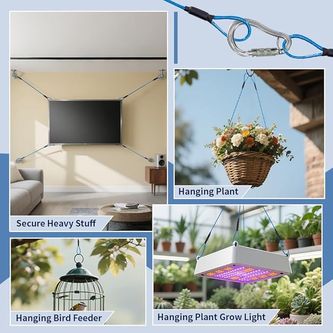 3.3mm Steel Wire Rope Outdoor Travel Security Cable Lock,Braided Steel Coated Safety Cable Luggage Lock,Safety Cable Wire Rope Chain Lock Double Loop Lightweight (Black, 12in/10Pcs)
