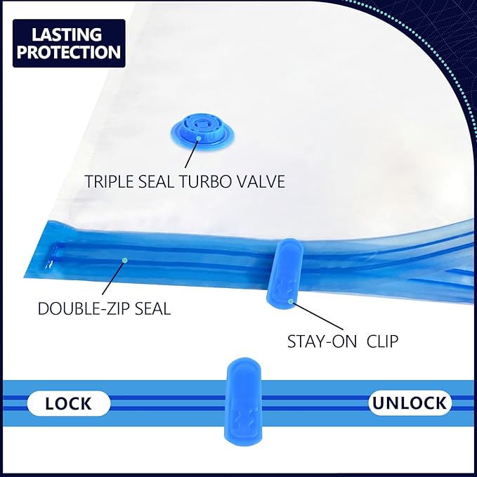 Vacuum Seal Bags for Clothing with Electric Pump, 10 Pack(5 Jumbo/5 Large Vacuum Storage Bags) Space bags vacuum Packing Bag for Travel Luggage Blankets Comforters Vaccine Sealed Storage Bag