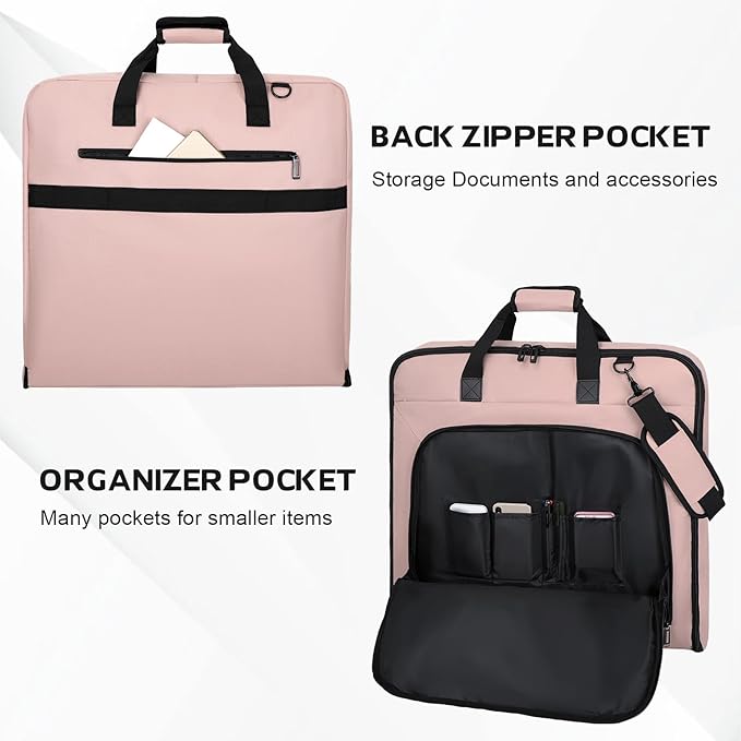 Garment Bags for travel,Hanging clothes Bag for Men Women,Suit Bags with Shoulder Strap,Wedding dress/shirt carry on luggage with fence hook,Wrinkle Free foldable duffle bag,Waterproof luux travel bag