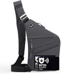 Anti Theft Crossbody Bags for Women Men, Multi-Pocket Shoulder Bag, Slim Sling Bags with 2 RFID Blocking Card