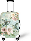 Hummingbird Luggage Cover for Women Travel Luggage Covers for Suitcase Elastic Spandex Suitcase Covers Protector with Zipper Flower Suitcase Covers for Luggage Fit 22-25 Inch