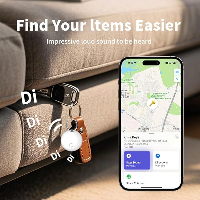 Smart Tag Tracker Works with Apple Find My, IP65 Waterproof and Replaceable Battery, Bluetooth Tracker Item Locator for Key Pet Wallet Backpack Luggage, 2 Pack, White (Not for Android or Huawei)