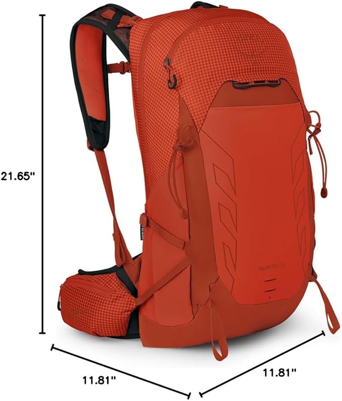 Osprey Talon Pro 20L Men's Hiking Backpack with Hipbelt, Mars Orange