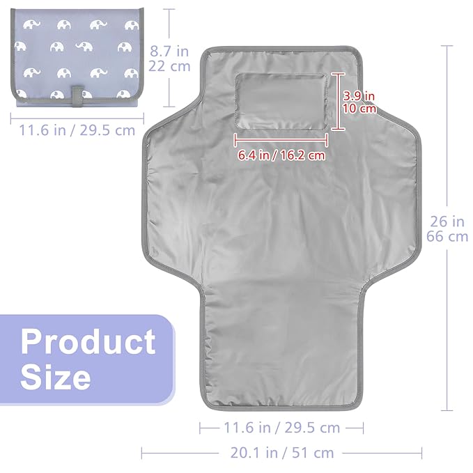 Accmor Portable Diaper Changing Pad, Waterproof Baby Changing Mat, Foldable Travel Diaper Changing Pads for Baby, Baby Essentials Shower Registry Gifts