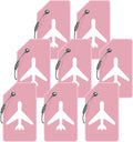 Luggage Tag for Suitcases, Quickly Spot 8 Pack Luggage Identifier Tags, Travel Accessories Name Tags for Backpacks, Suitcases, Travel Bags, Baggage, Cruise - Flexible Silicone(Pink)