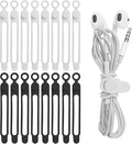Nearockle 16Pcs 4.2" Silicone Cable Ties Cord Organizer for Cable Management, Reusable Cable Organizer Electronic Accessories in Home,Office,Kitchen,School,Travel(Black*8 & White*8)