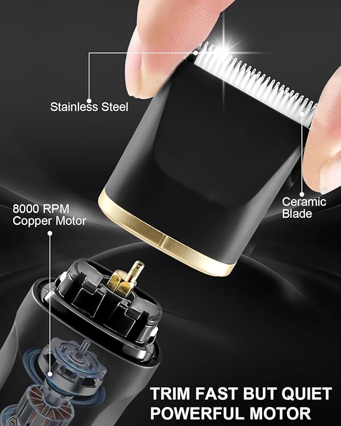AREYZIN Body Hair Trimmer Men: Manscape 3 in 1 Electric Razor, Hair Trimmer for Body Groomer,Beard, Nose/Ear Hair,USB-C Replaceable Dock Ceramic Blade Heads,Christmas Gifts for Men