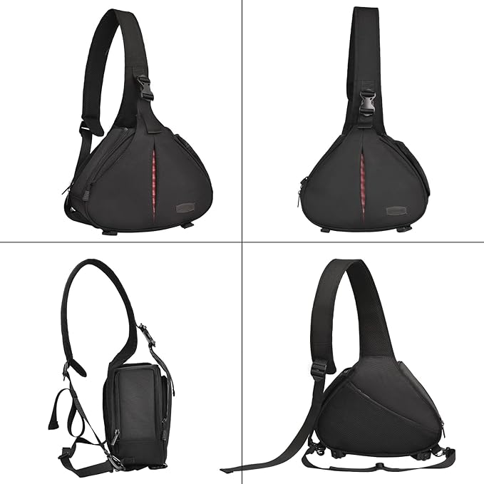 CADeN Camera Bag Sling Shoulder Bag Camera Case Waterproof with Rain Cover Tripod Holder, Compatible for DSLR/SLR Cameras (Canon Nikon Sony Pentax) and Accessories Shoulder Camera Bag