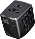International Travel Adapter Voltage Converter Steps Down 220V to 110V for Cell Phones, Laptops, and Curling Irons, US to UK, Europe, Australia, and More Than 200 Countries