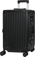 AnyZip Luggage Aluminium Frame Suitcase Hard Shell TSA Lock No Zipper 28In Black